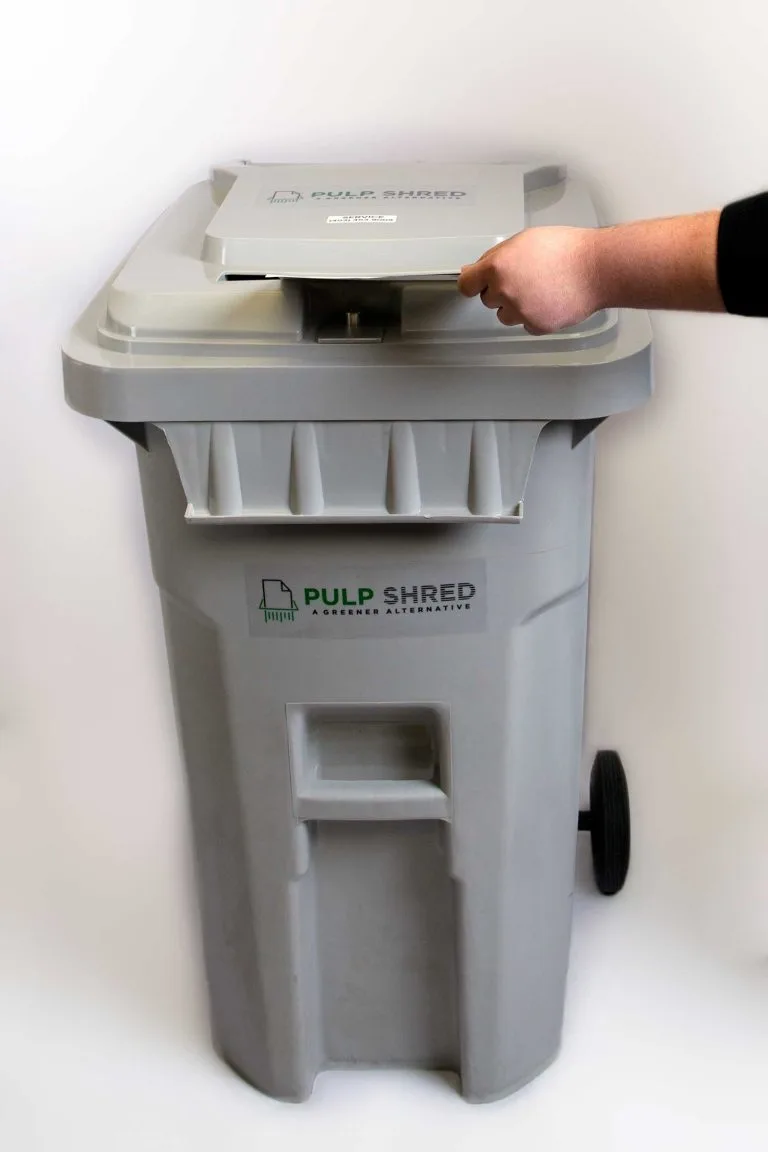 PULP Shred bin — secure paper collection and recycling, a greener alternative for Calgary